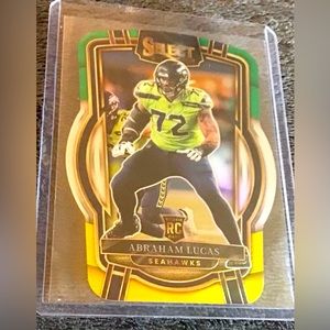 Abraham Lucas 2022 Select Club Level Green Die-Cut Prizm #211 RC Seahawks SP
